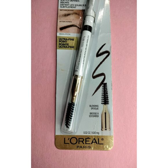 LOreal Age Perfect Magnifying Brow Pencil Deep Brown 204 Ultra-Fine Tip Blending - Picture 3 of 9